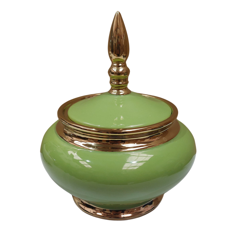 Sopera Porcelana Verde con dorado 29 x 24 cm (Orula) - 12 in